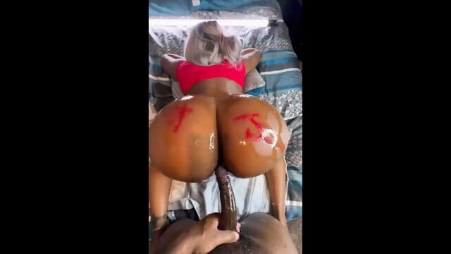 Huge Black Oiled Booty Fucked!