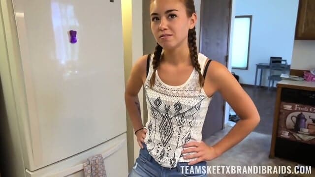 Cute College Girl In Braids