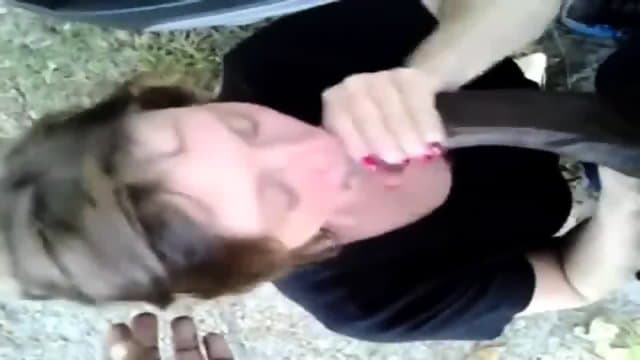 White Nerd Girl Takes Big Black Monster Outdoors