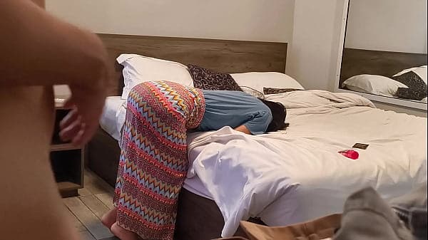 Big ass girlfriend sneaking standing doggy sex ...