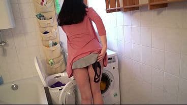 Stepmom in the laundry room smelling wet panties (DEUTSCH Roleplay)