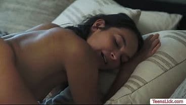 Watch this two horny brunette lesbian kissing e...