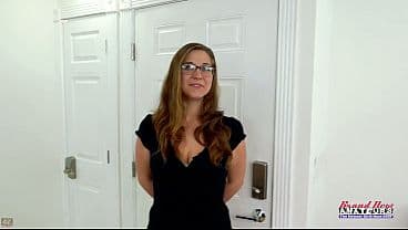 Petite Nerdy Brunette Ginger Kay Lee Sloppy Deepthroat Nerdy Glasses Fun!