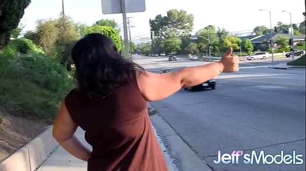 Hitchhiking BBW Karla Lane Takes Dick in Exchan...