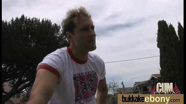 Cum loving teen enjoys huge bukkake 5
