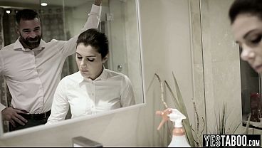 Big boobs Italian MILF housemaid lets horny mat...
