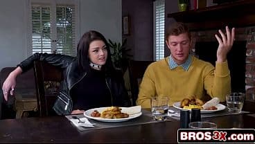 Fucked Hard in the Bedroom After Jerking Him Off at Dinner