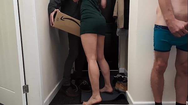 Delivery Guy Knocked on the Door as I Fucked my...